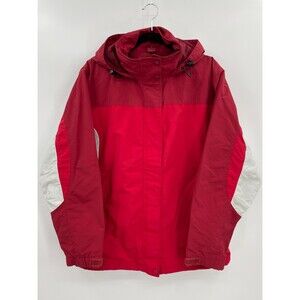 LL BEAN Red Gray Two Tone Performance Outdoor Ski Snow Jacket Size L
